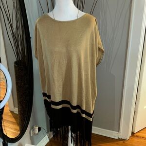 Susan Graver Tan and Black Tunic Top